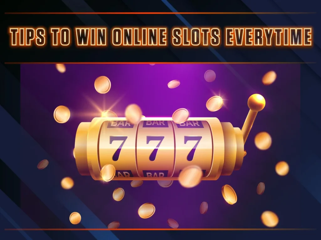 Maximizing Your Slot Experience: Tips and Strategies for 2025 Golden slot machine showing triple 7s with flying coins, under the text “Tips to Win Online Slots Everytime”.